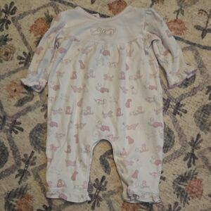 Kissy Kissy Pink and White Baby Footie